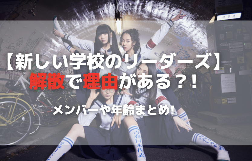 【新しい学校のリーダーズ】解散で理由がある？メンバーや年齢まとめ!